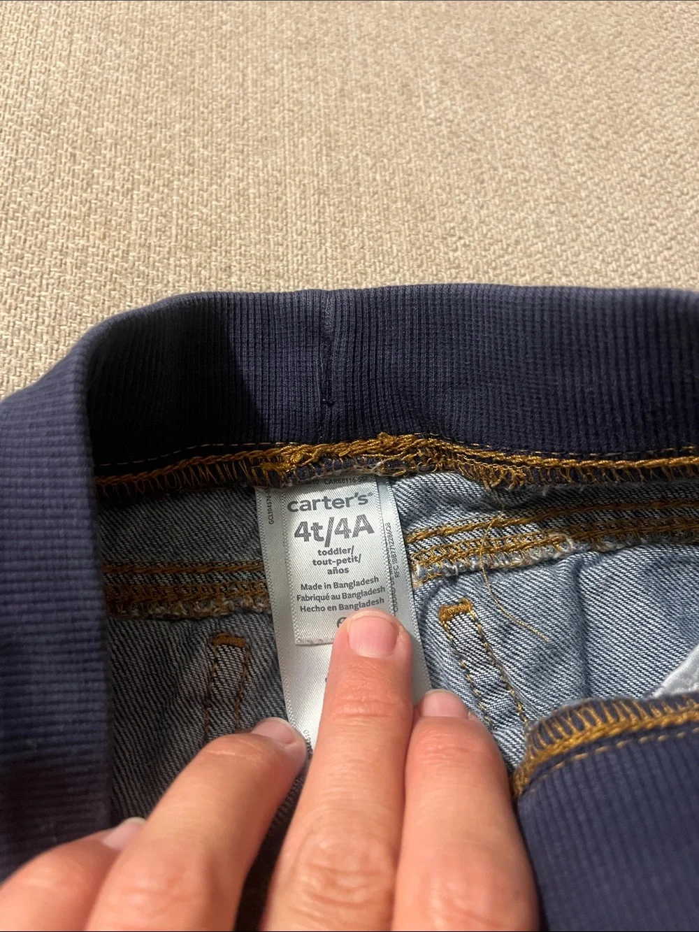 💙5 for $10💙 Carter's Dark Blue Straight-Leg Jeans with Elastic Waist 4t